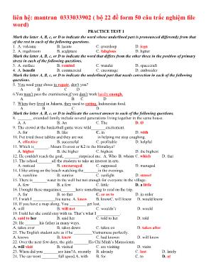 Đề luyện thi vào Lớp 10 THPT môn Tiếng Anh - Đề số 1 (Kèm đáp án)